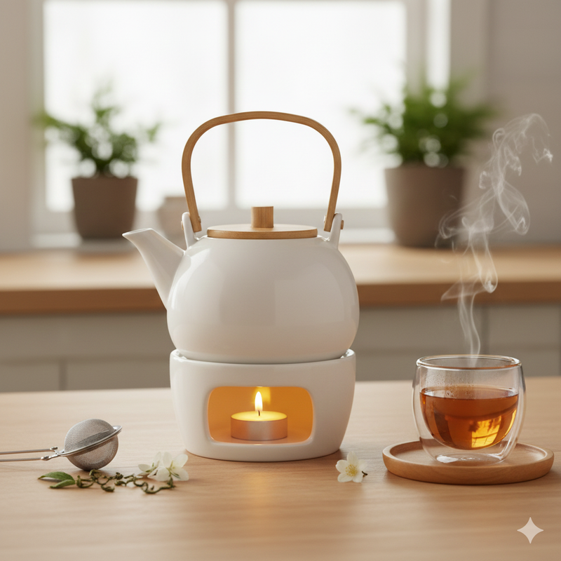 Theepot met Theelichthouder