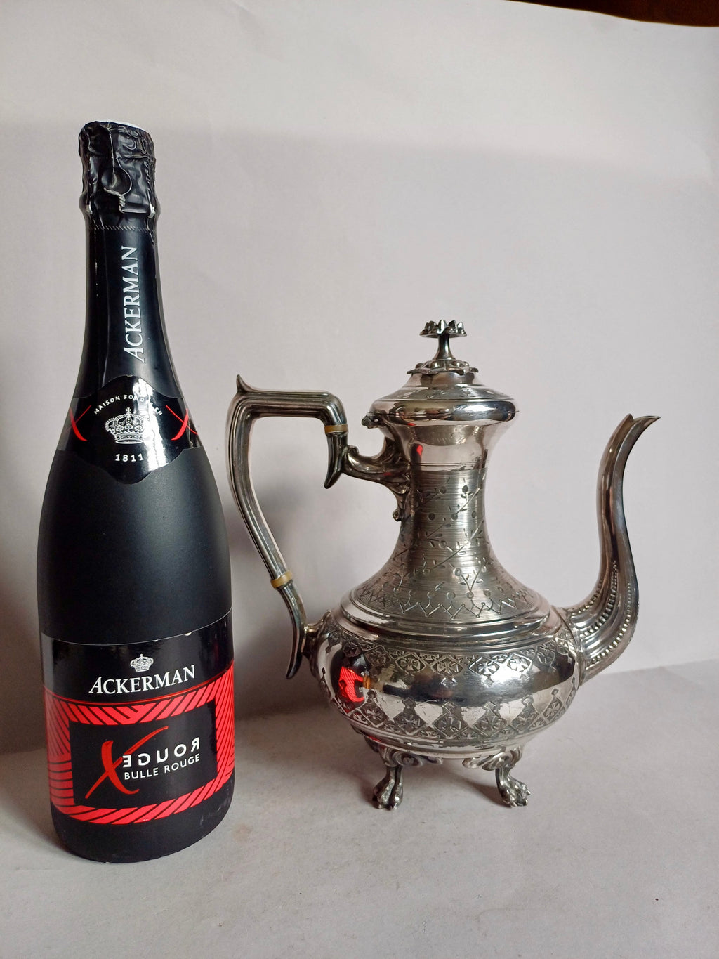 antiek zilveren theepot