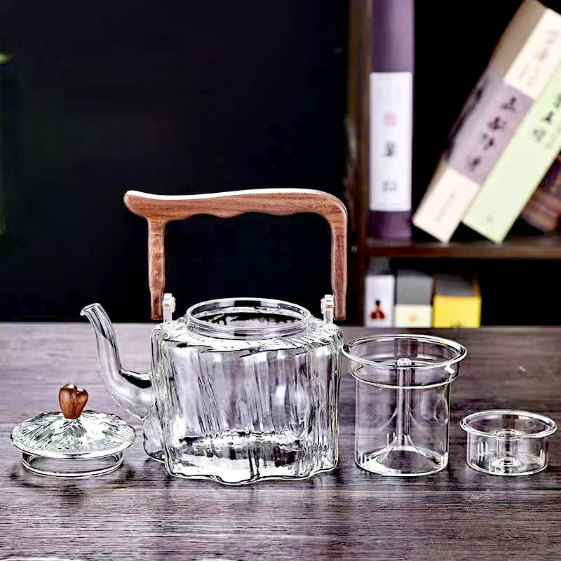 Glazen Theepot met Filter (RVS) - 1.2 Liter - Thee Infuser Glazen Theepot met Filter (RVS) - 1.2 Liter - Thee Infuser